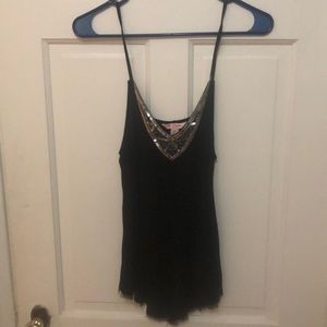 Black Tank Top With Sparkly Chest